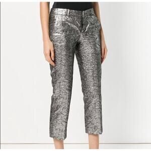 Zadig & Voltaire Womens Pants XS Metallic Maximalist Cyberpunk Futuristic Edgy